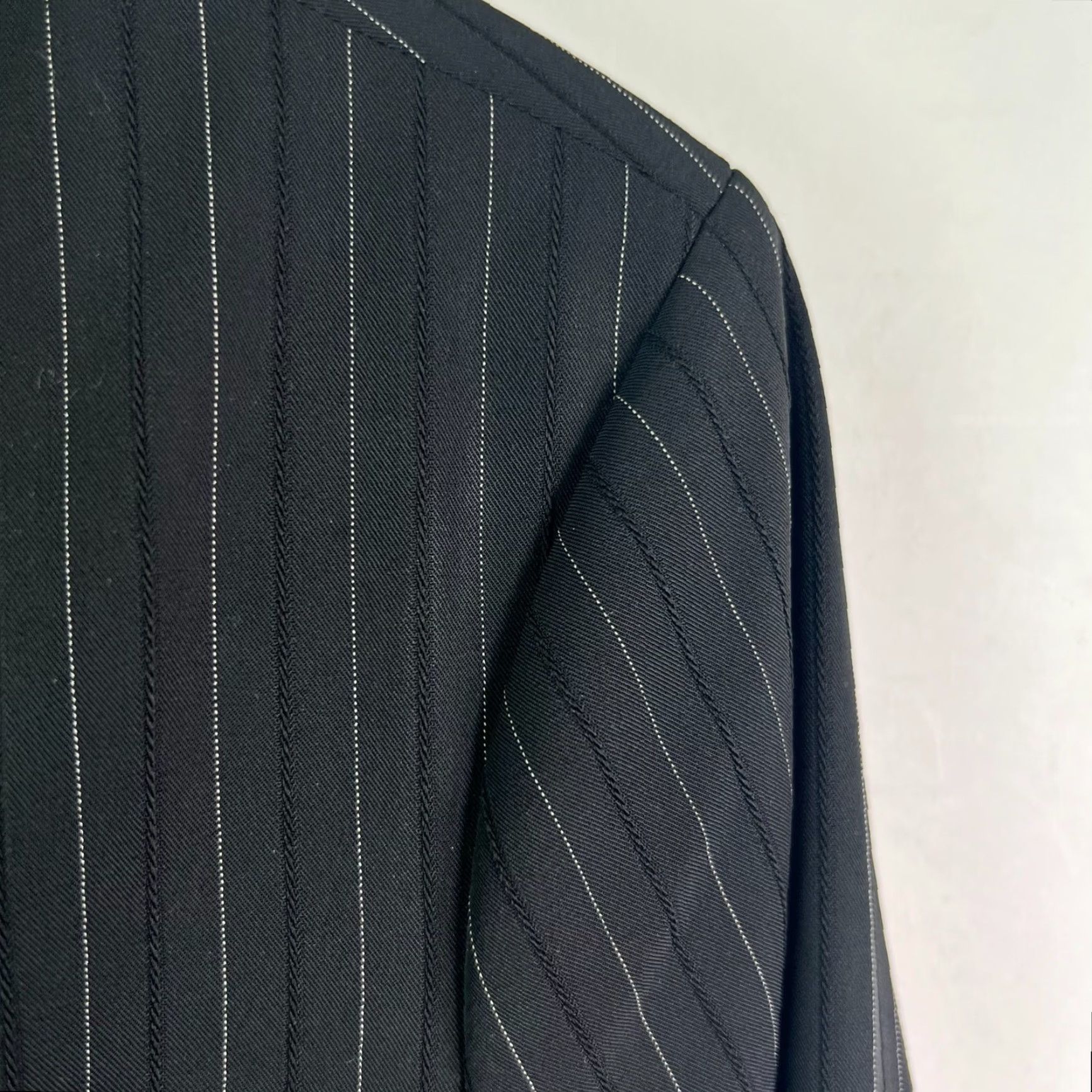 George Goerge Blazer Jacket Womens Size L Black Pinstiped Single Breasted Size L / US 10 / IT 46 - 2 Thumbnail