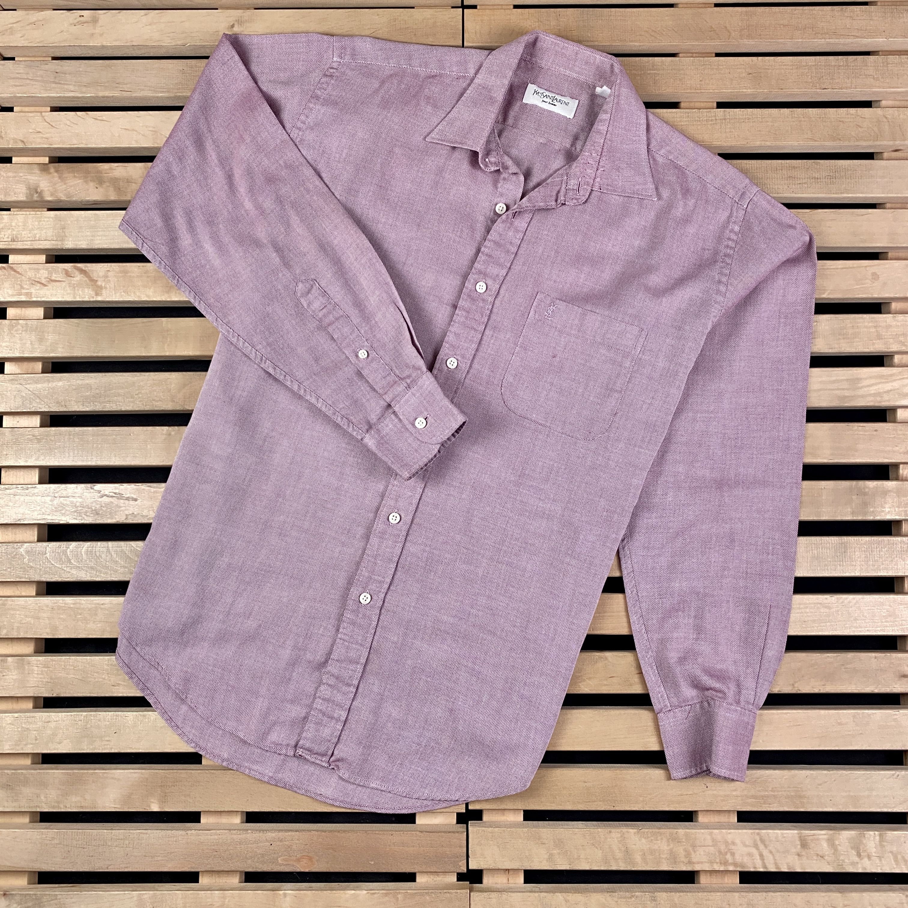 Yves Saint Laurent Mens Long Sleeve Shirt Yves Saint Laurent Size XL Cotton Size US XL / EU 56 / 4 - 1 Thumbnail