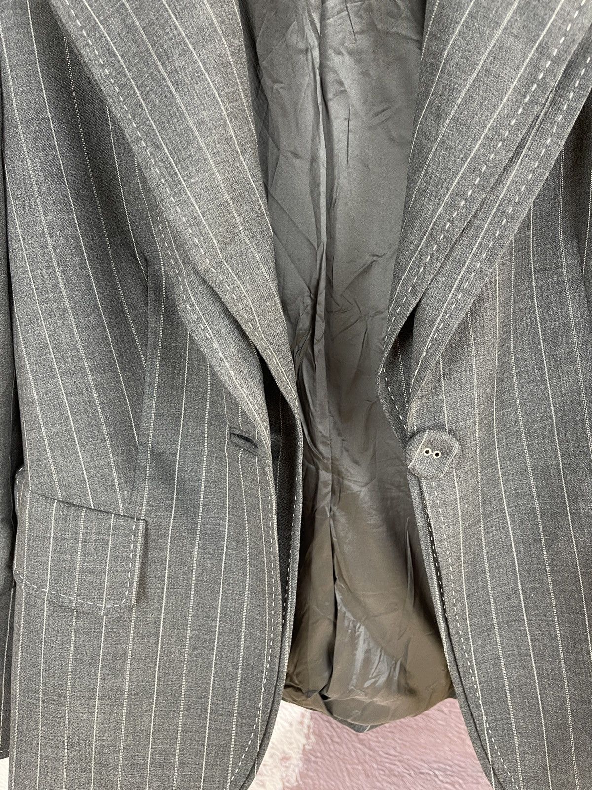 Escada Escada grey striped wool mohair double blazer Size XL / US 12-14 / IT 48-50 - 12 Thumbnail
