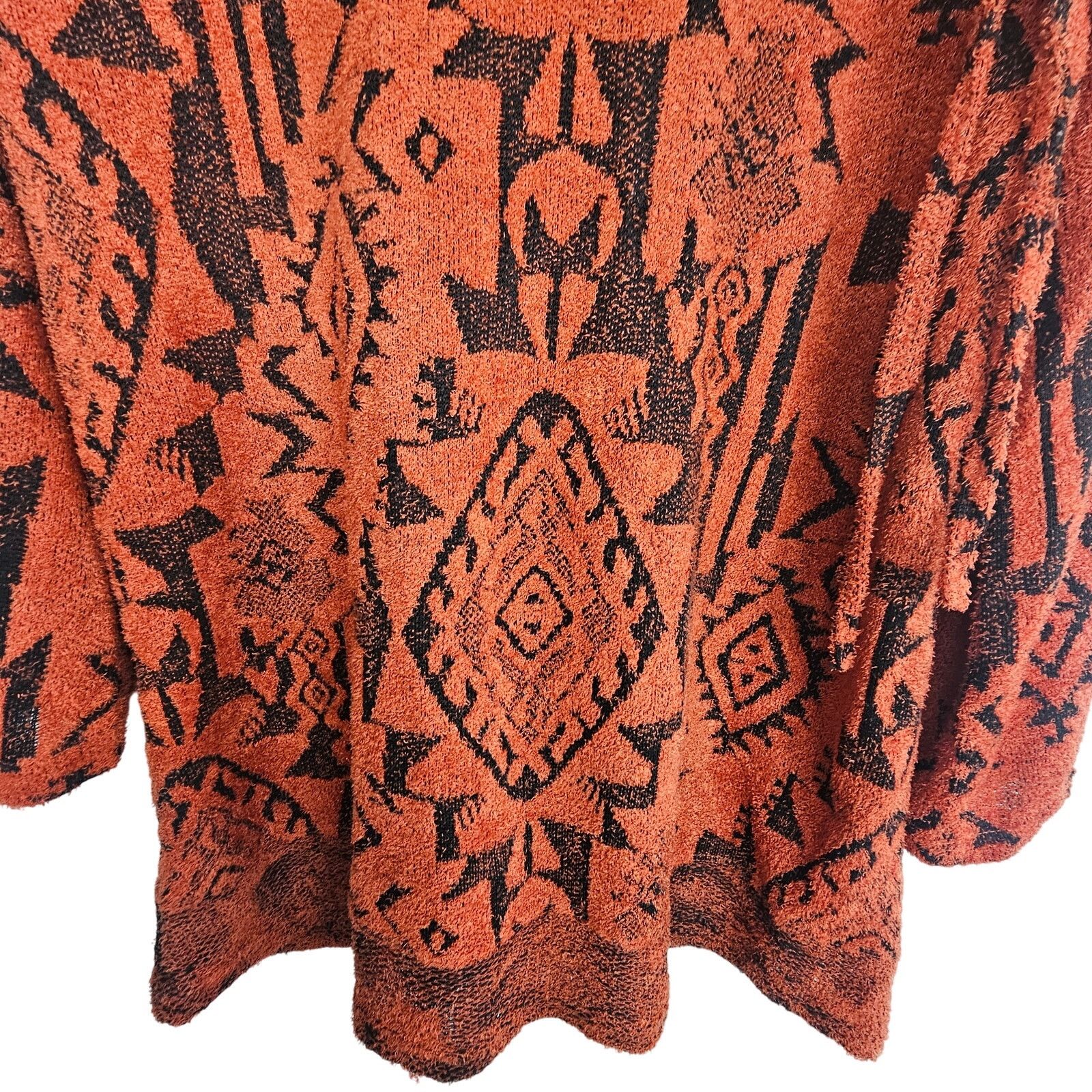 Miles New York Ali Miles Aztec Tribal Cowl Neck Fuzzy Sweater Southwestern Size S / US 4 / IT 40 - 3 Thumbnail