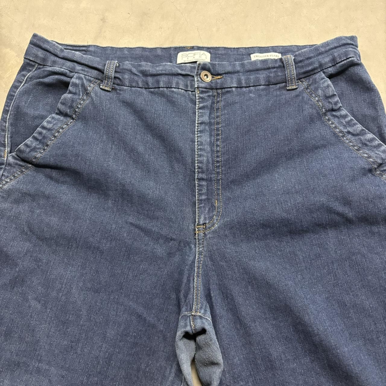 Vintage Crazy Vintage Y2K/2000s Baggy Flared Wideleg Sofia Vergara Dark Wash Denim Jeans! Size US 38 / EU 54 - 2 Thumbnail