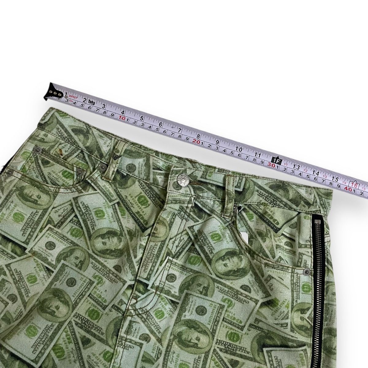 Hysteric Glamour X-girl × YURINO Side FULL ZIP PANTS in green with a money Size US 30 / EU 46 - 6 Thumbnail