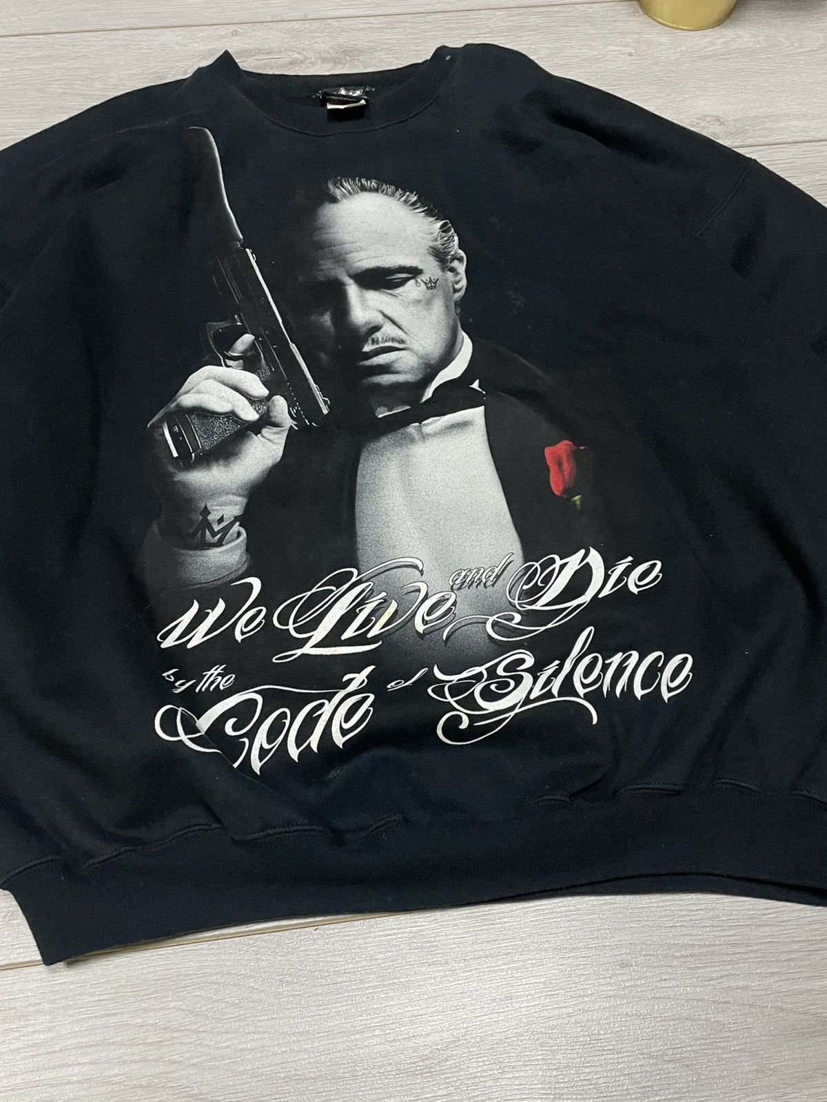 Vintage Don Corleone Mafioso USA The God Father bog print sweatshirt Size US XL / EU 56 / 4 - 8 Thumbnail