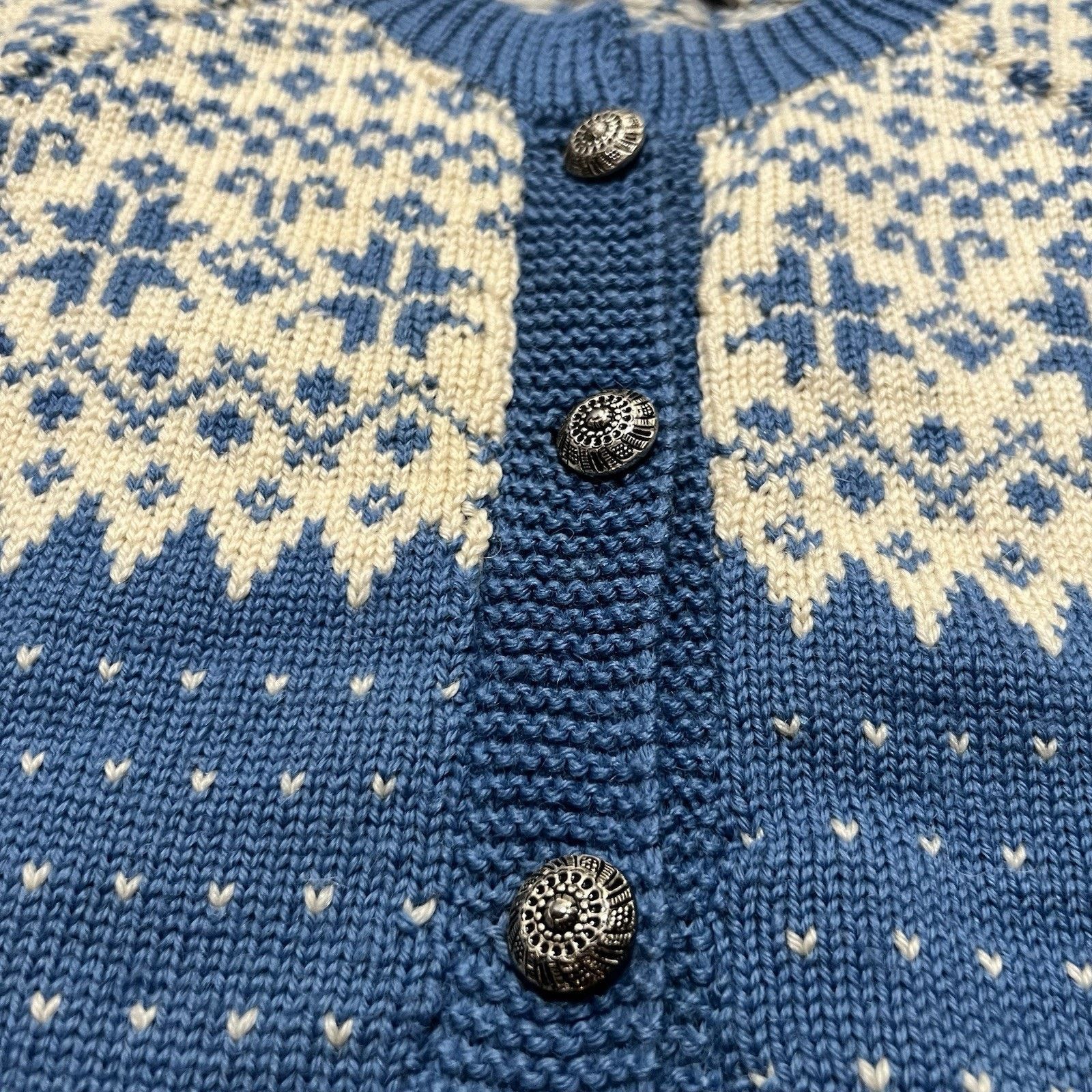 Other VTG 60s Halstead 100% Wool Blue Ski Sweater Nordic Fair Isle Size US S / EU 44-46 / 1 - 4 Thumbnail