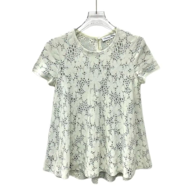 Dior Dior Beige Women's T-Shirt with Floral Design 0089 Size S / US 4 / IT 40 - 1 Thumbnail