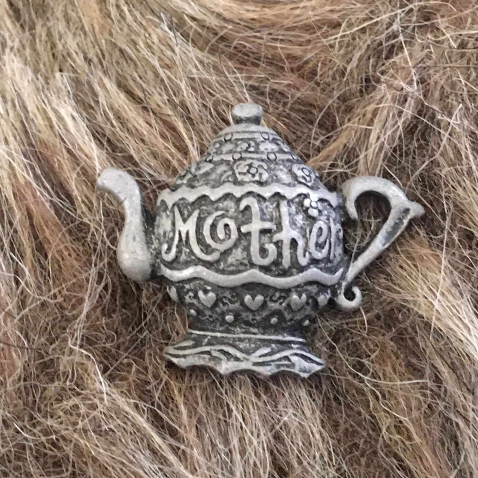 Vintage Vintage pewter tone “mother” tea kettle Tac pin Size ONE SIZE - 1 Thumbnail