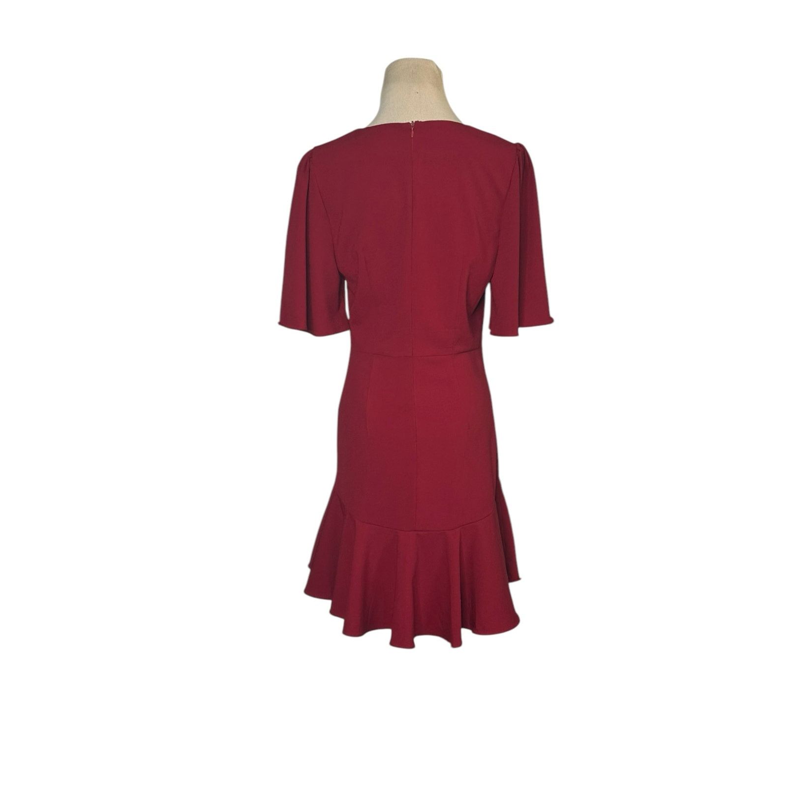 Forever 21 Forever 21 burgundy flouncy hem sheath mini dress size Small Size S / US 4 / IT 40 - 11 Thumbnail