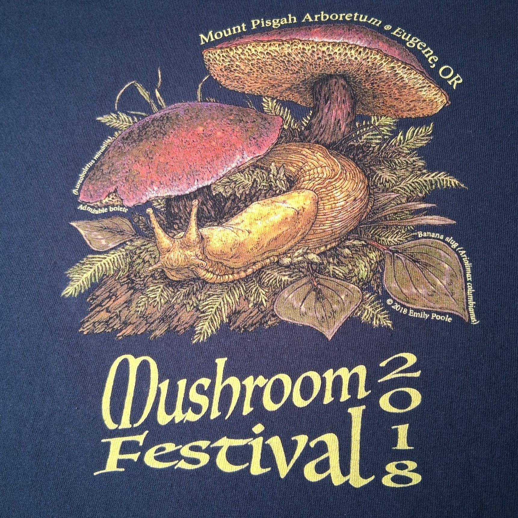 Port & Company Mount Pisgah Arboretum Mushroom Festival Shirt Long Sleeve Women M Blue Port & Company Cute Graphic Mushroom Oregon Eugene 2018 Size M / US 6-8 / IT 42-44 - 2 Thumbnail