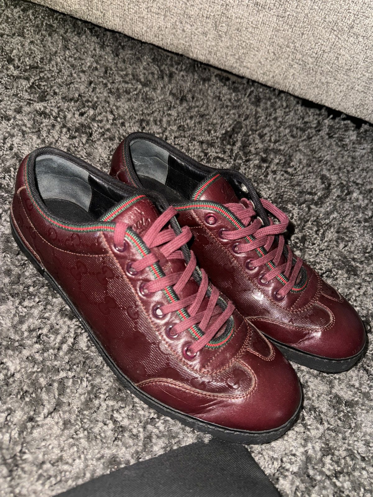 Gucci Gucci low burgundy Trainers Size US 9.5 / EU 42-43 - 4 Thumbnail