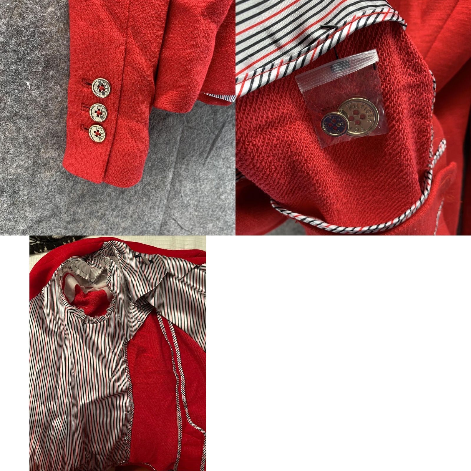 Tommy Hilfiger Tommy Hilfiger Blazer Womens 6 Red Long Sleeve Jacket Single-Breasted Dress Party/Cocktail Business Casual Outdoor Womens Velor? Size M / US 6-8 / IT 42-44 - 9 Thumbnail