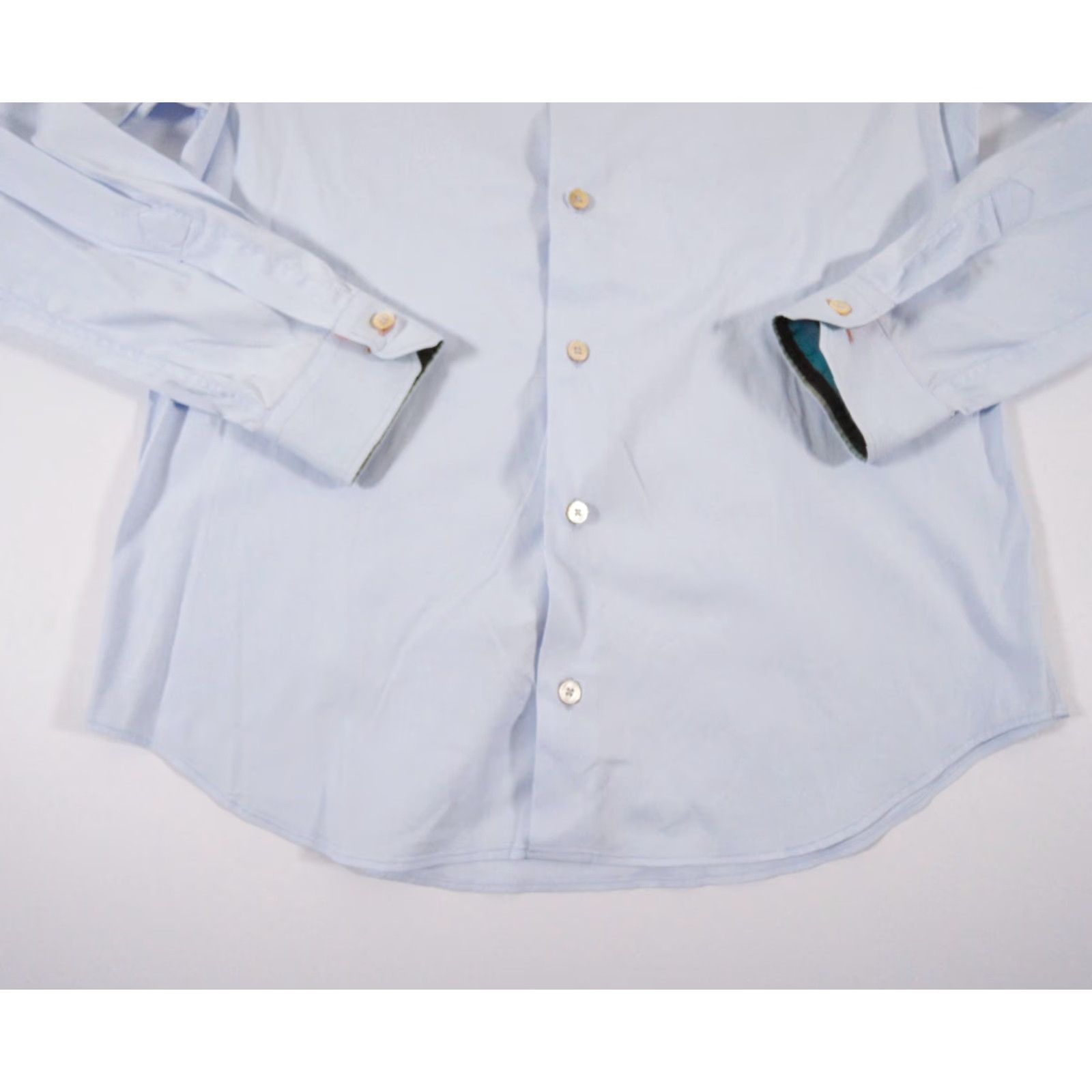 Paul Smith Paul Smith Blue Button-Up Shirt Men's 16" Long Sleeve Regular Fit Casual Business Size 42R - 3 Thumbnail