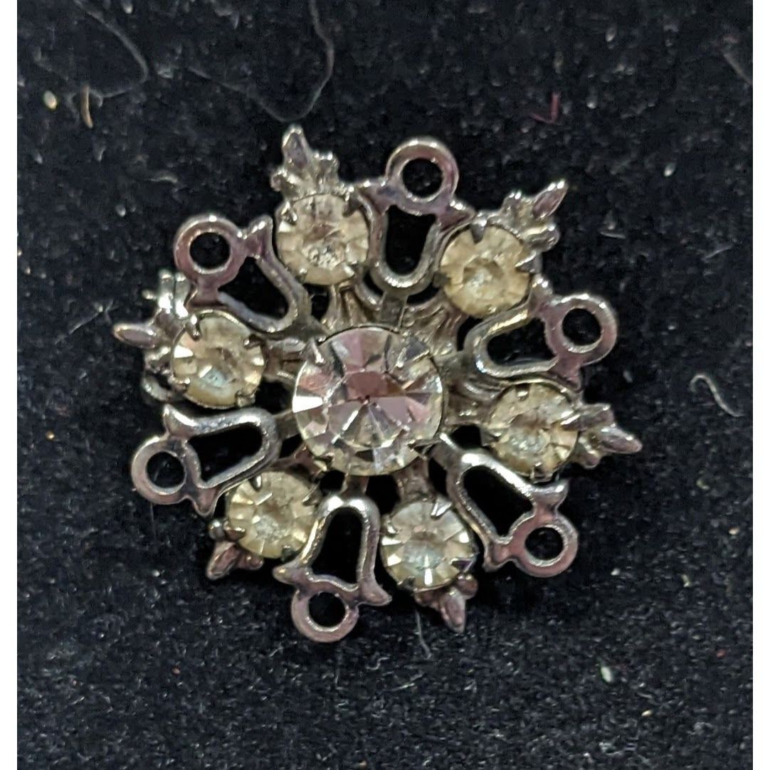 Other Vintage Glam Rhinestone Snowflake Silver Tone Brooch Size ONE SIZE - 3 Thumbnail