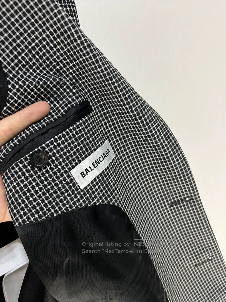 Balenciaga Balenciaga Houndstooth Letter Logo Blazer Jacket Size XXS / US 00 / IT 34 - 3 Thumbnail
