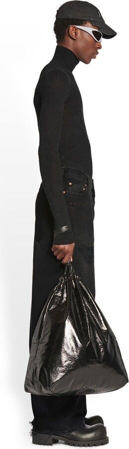 Balenciaga o1in1g1024 Unisex Patched Pockets Baggy Jeans in Black Size 25" / US 0 / IT 36 - 3 Thumbnail