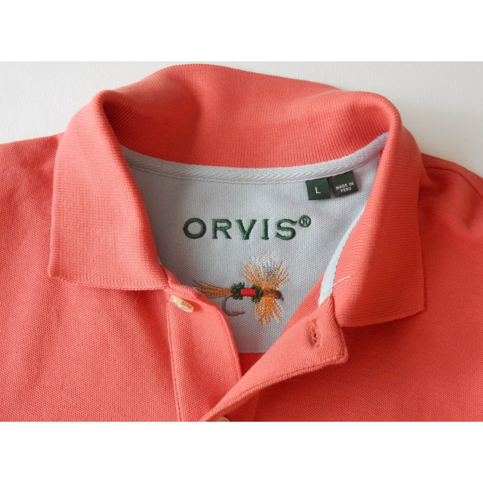 Orvis Orvis Polo Shirt Men L Short Sleeve Pink Fly Fishing Polo Shirt Mens Yellow? Size US L / EU 52-54 / 3 - 4 Thumbnail