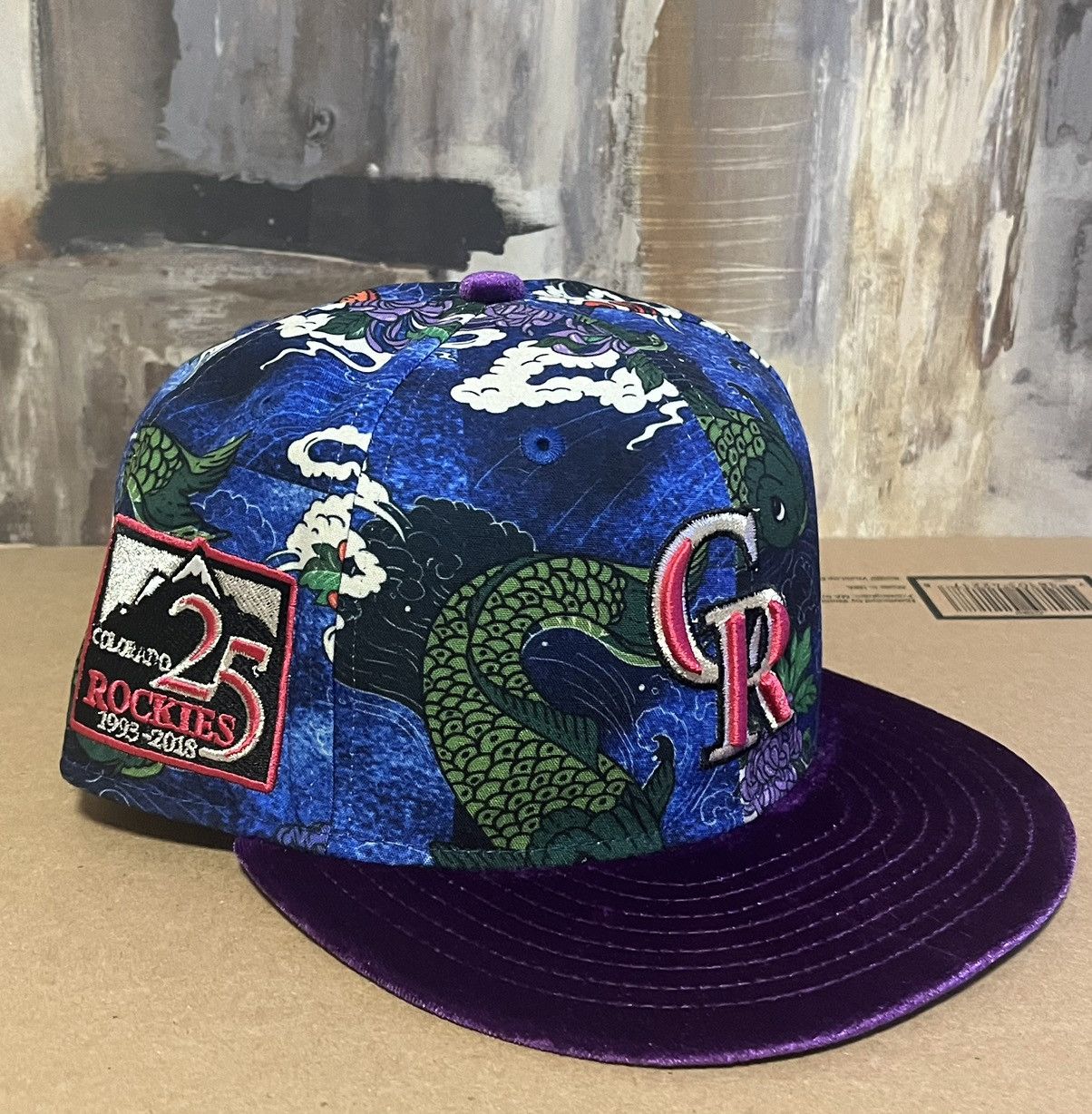 image of Hat Club x Myfitteds 7 1/2 Myfitteds Colorado Rockies 25Th Anniversary Elite in Nightshade, Men's