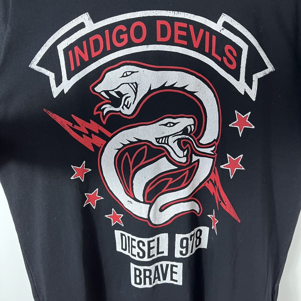 Diesel Diesel Indigo Devils Big Central Logo Tee Streetwear Y2K Size US XL / EU 56 / 4 - 2 Thumbnail