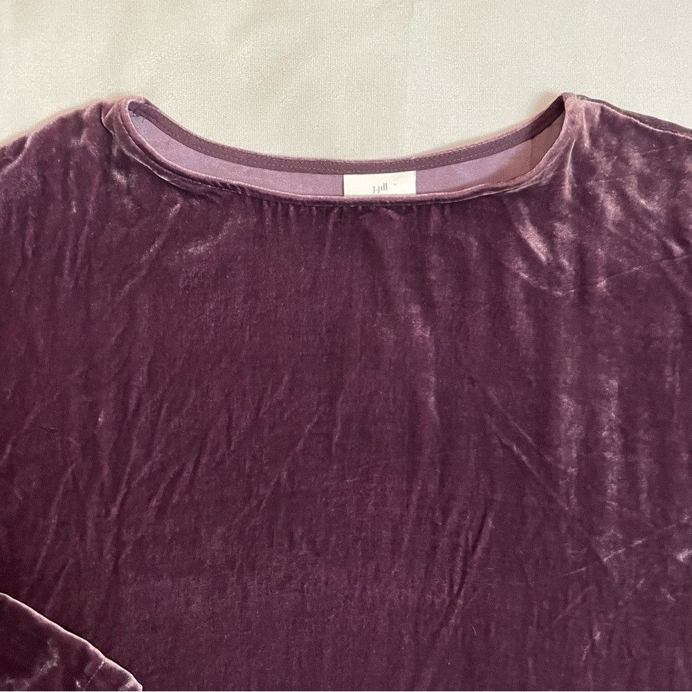 J. Jill NWT New $199 J. Jill Rayon Silk Velvet Long Sleeve Dark Fig Size M / US 6-8 / IT 42-44 - 7 Thumbnail