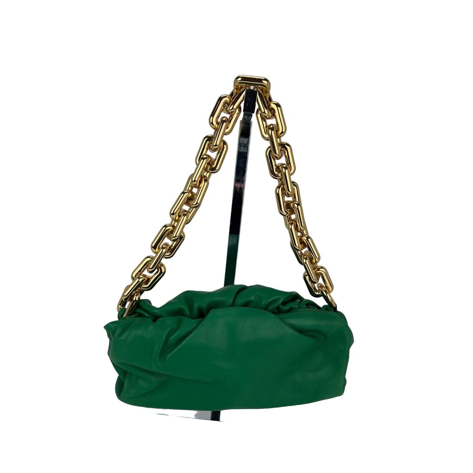Bottega Veneta Bottega Veneta Green Chain Leather Pouch Bag Clutch Size ONE SIZE - 1 Thumbnail