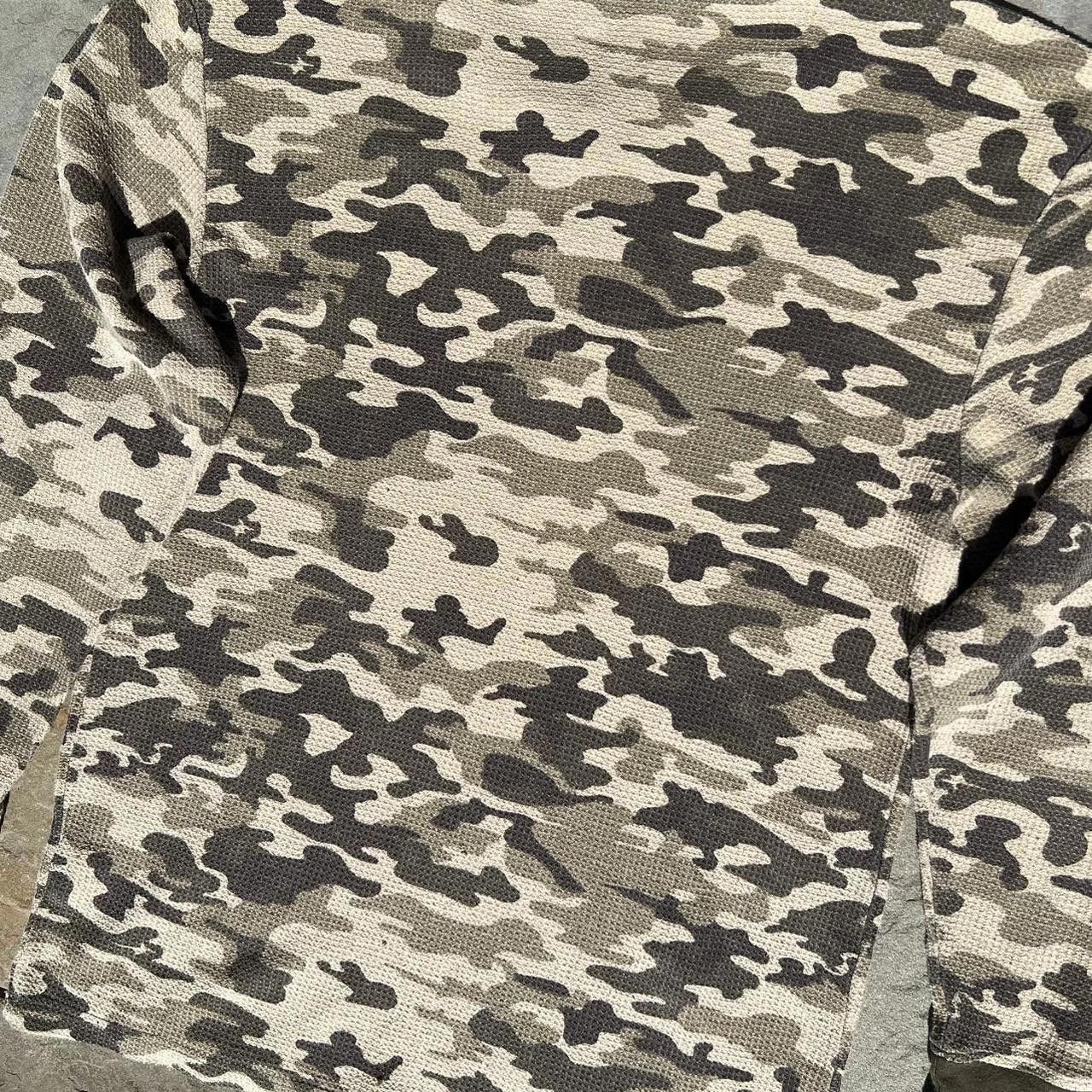 Joe Boxer Y2K Tan Camo Waffle Knit Thermal Henley Size US L / EU 52-54 / 3 - 5 Thumbnail