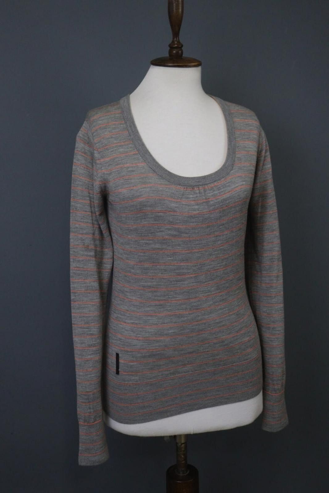 Icebreaker Icebreaker Gray Striped Wool Pullover Knit Top Size S Size S / US 4 / IT 40 - 8 Thumbnail