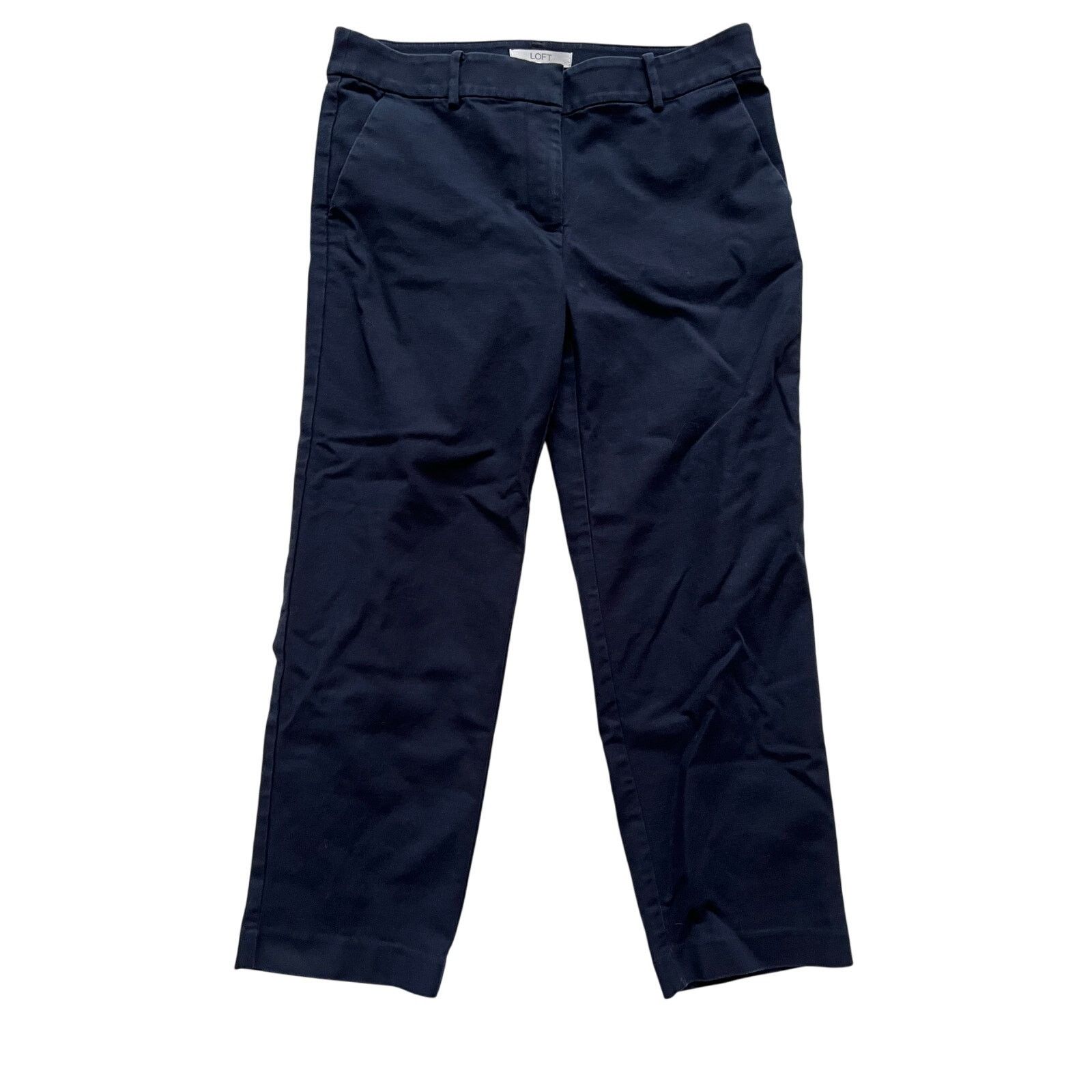 Loft Loft Riviera Slim Navy Midrise Cropped Ankle Pants Size 6 Size 28" / US 6 / IT 42 - 1 Thumbnail