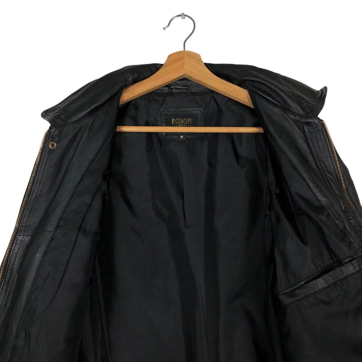 Japanese Brand 🔥Biker Leather Jacket F Concept Men Gold Issey Miyake Size US M / EU 48-50 / 2 - 14 Thumbnail