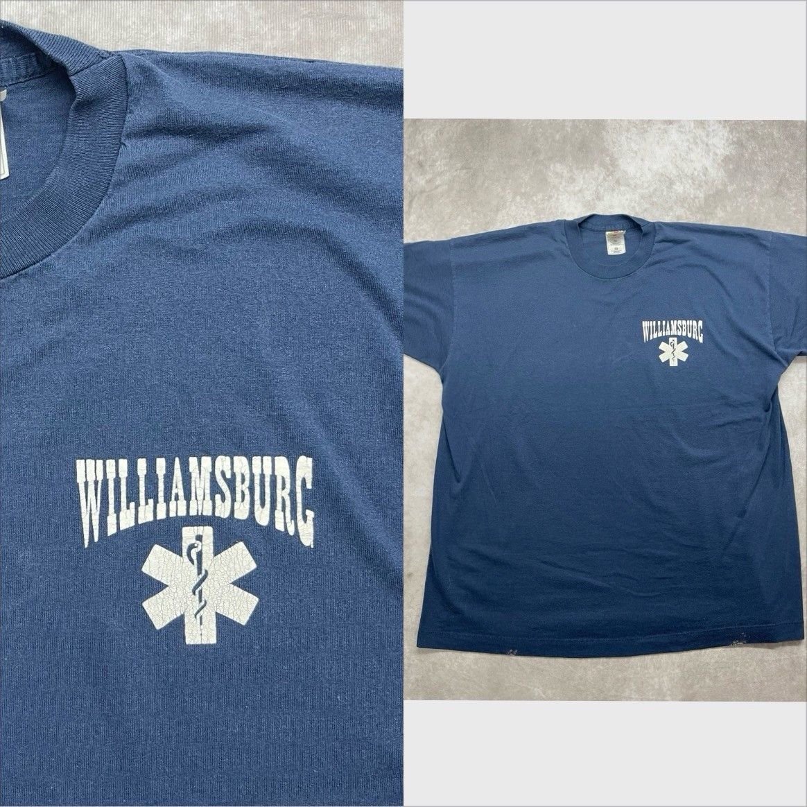 Vtg 90s FDNY EMS Staff T-Shirt XXL XL Single Stitch Williams