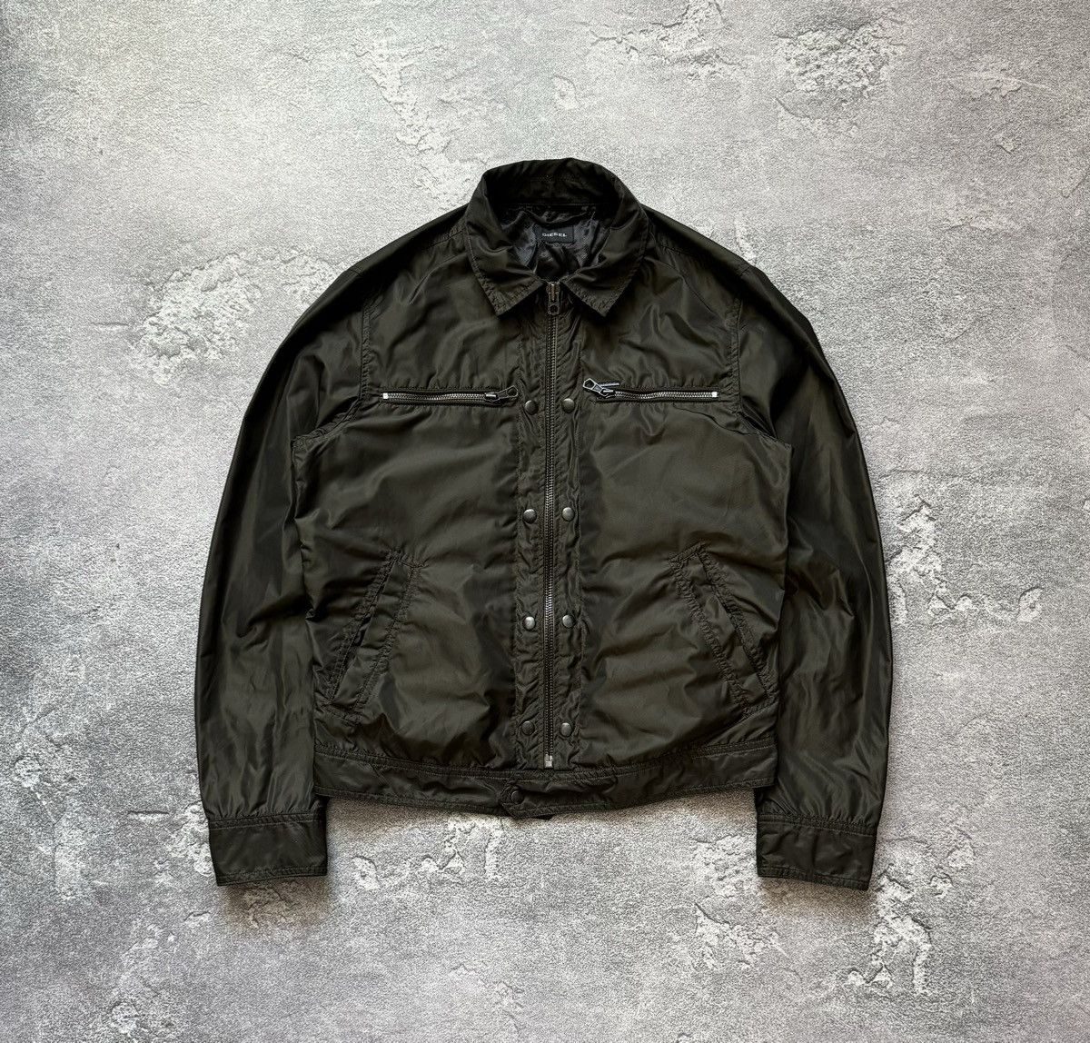 Diesel Diesel M zip bomber jacket green nylon long sleeve Size US M / EU 48-50 / 2 - 4 Thumbnail