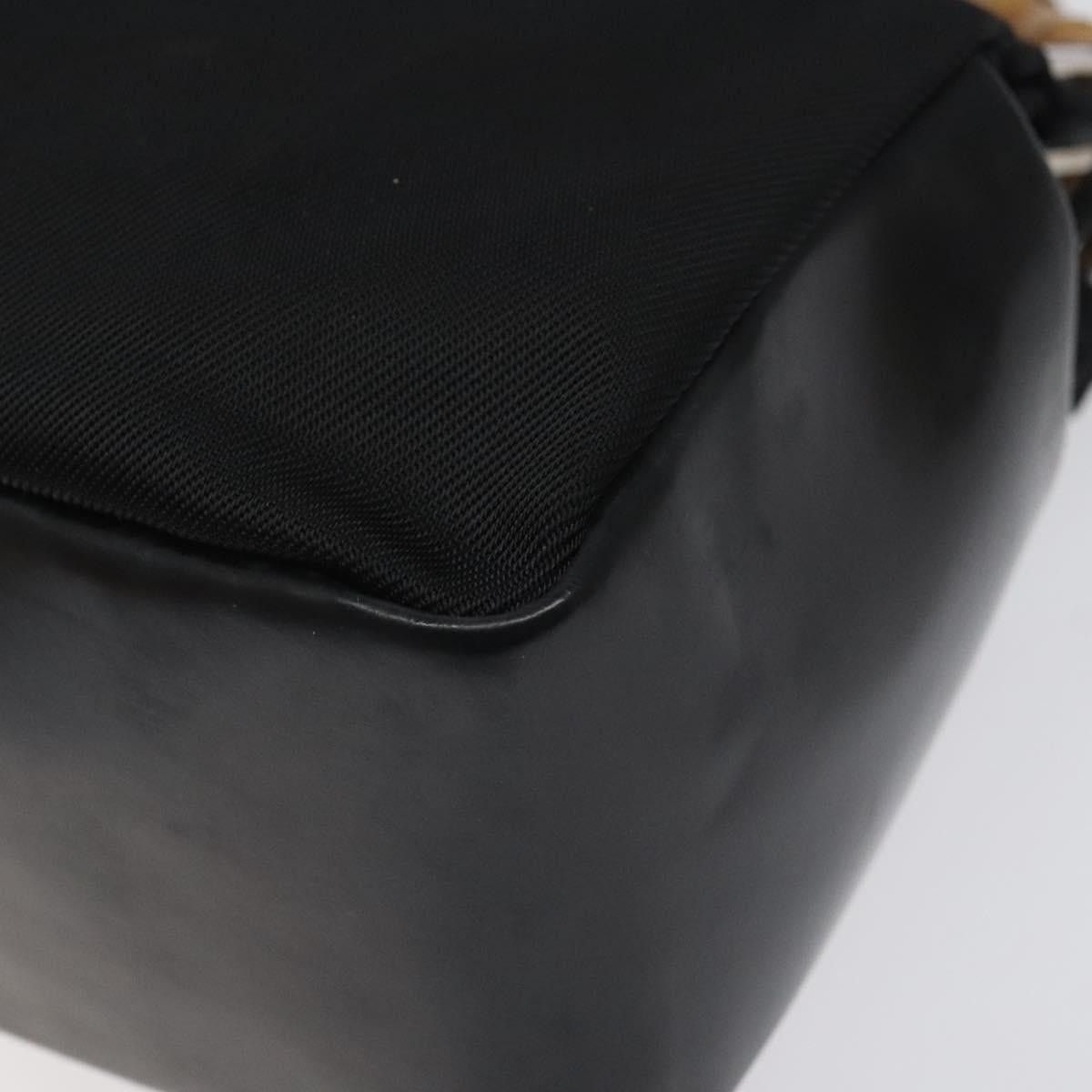 GUCCI Bamboo Hand Bag Nylon Black Silver 000 2865 000 2865