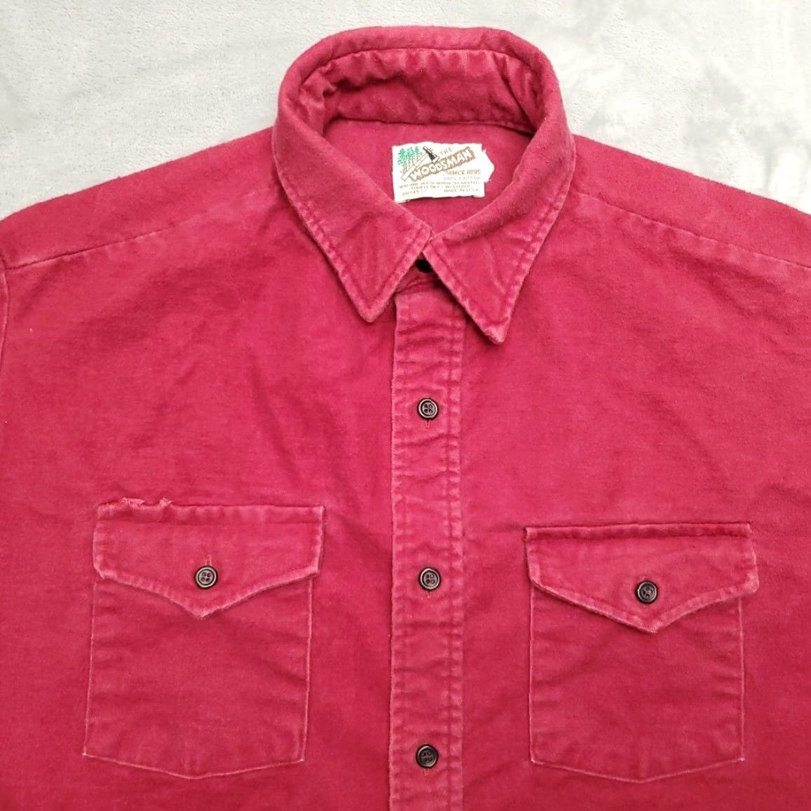 Vintage VINTAGE Woodsman Shirt Men XL Maroon Chamois Long Sleeve Flannel Made in USA Size US XL / EU 56 / 4 - 2 Thumbnail
