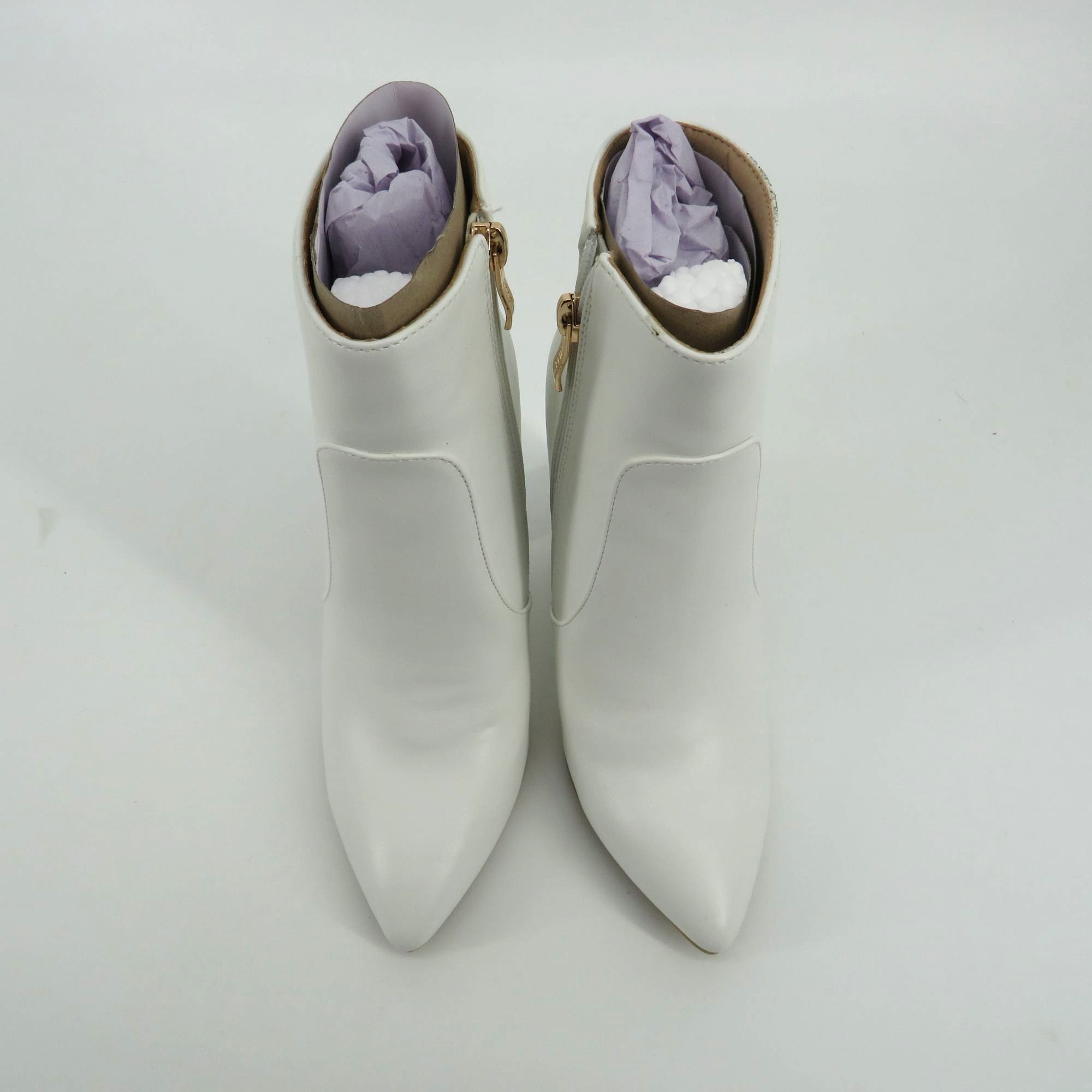 Other IDIFU Women's White Ankle Boots Pointed Toe Block Heel Size Size US 5 / IT 35 - 2 Thumbnail