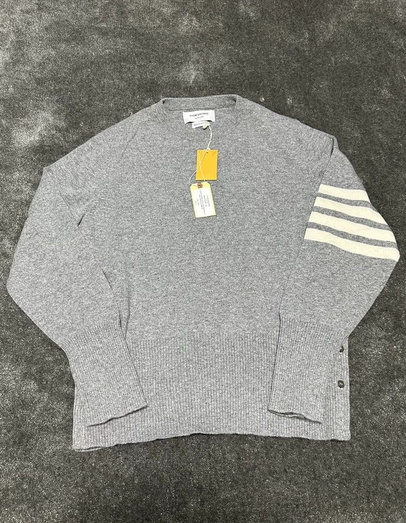 Thom Browne Thom Browne Light gray cashmere turtleneck sweater Size US L / EU 52-54 / 3 - 1 Thumbnail