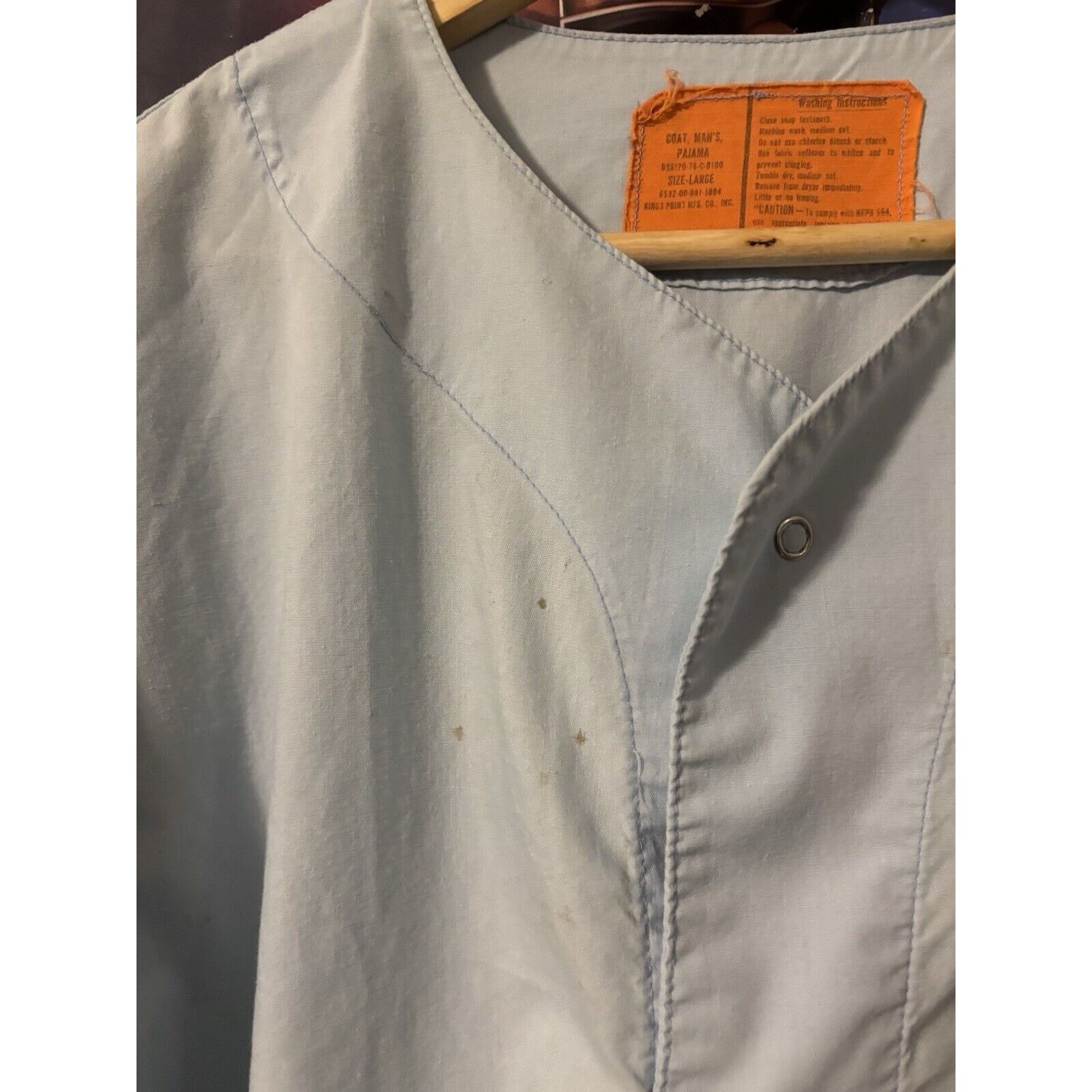 Other Vintage 70s Ireland Kentucky Hospital Button up blue mens L Size US L / EU 52-54 / 3 - 5 Thumbnail