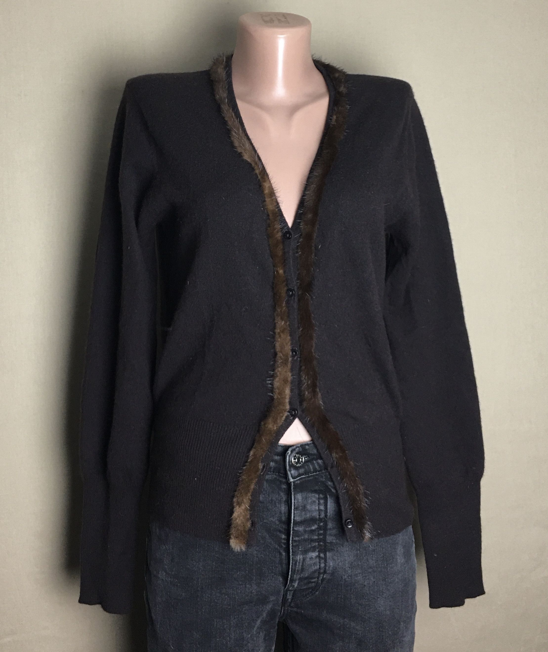 FTC Cashmere Sweater Mink Fur Cardigan
