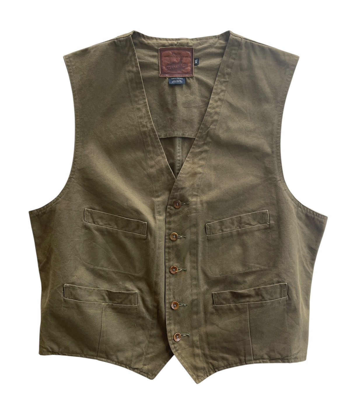 Polo Ralph Lauren 90s Polo RL Sportsman Vest Olive green Size US XL / EU 56 / 4 - 1 Thumbnail