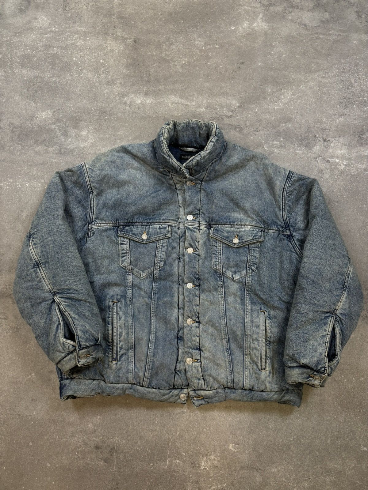 Balenciaga KANYE WEST Balenciaga Padded Denim Jacket Size US M / EU 48-50 / 2 - 1 Thumbnail