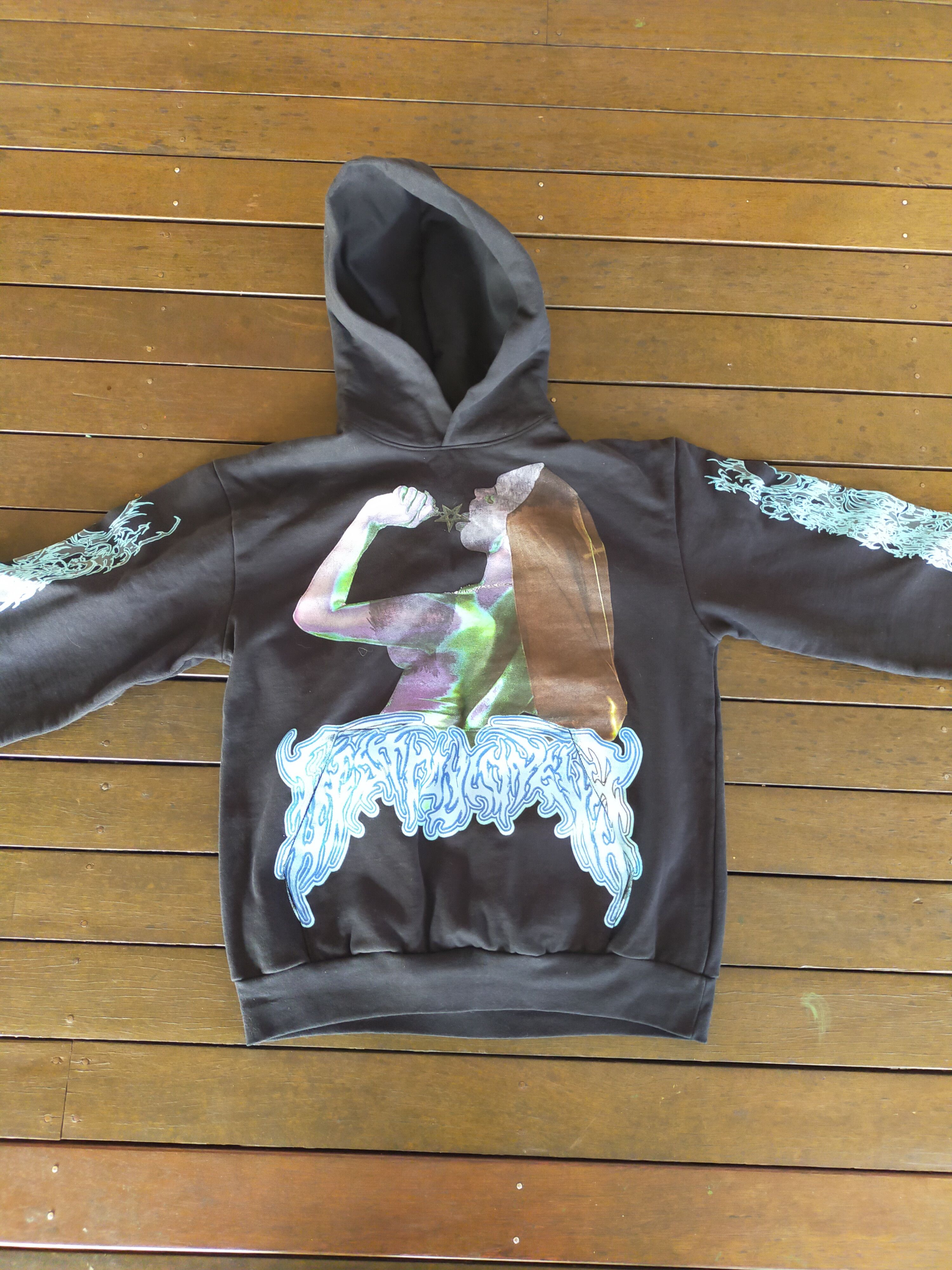 image of Destroy Lonely Nun Hoodie Antagonist Tour Merch in Black Blue, Men's (Size Small)