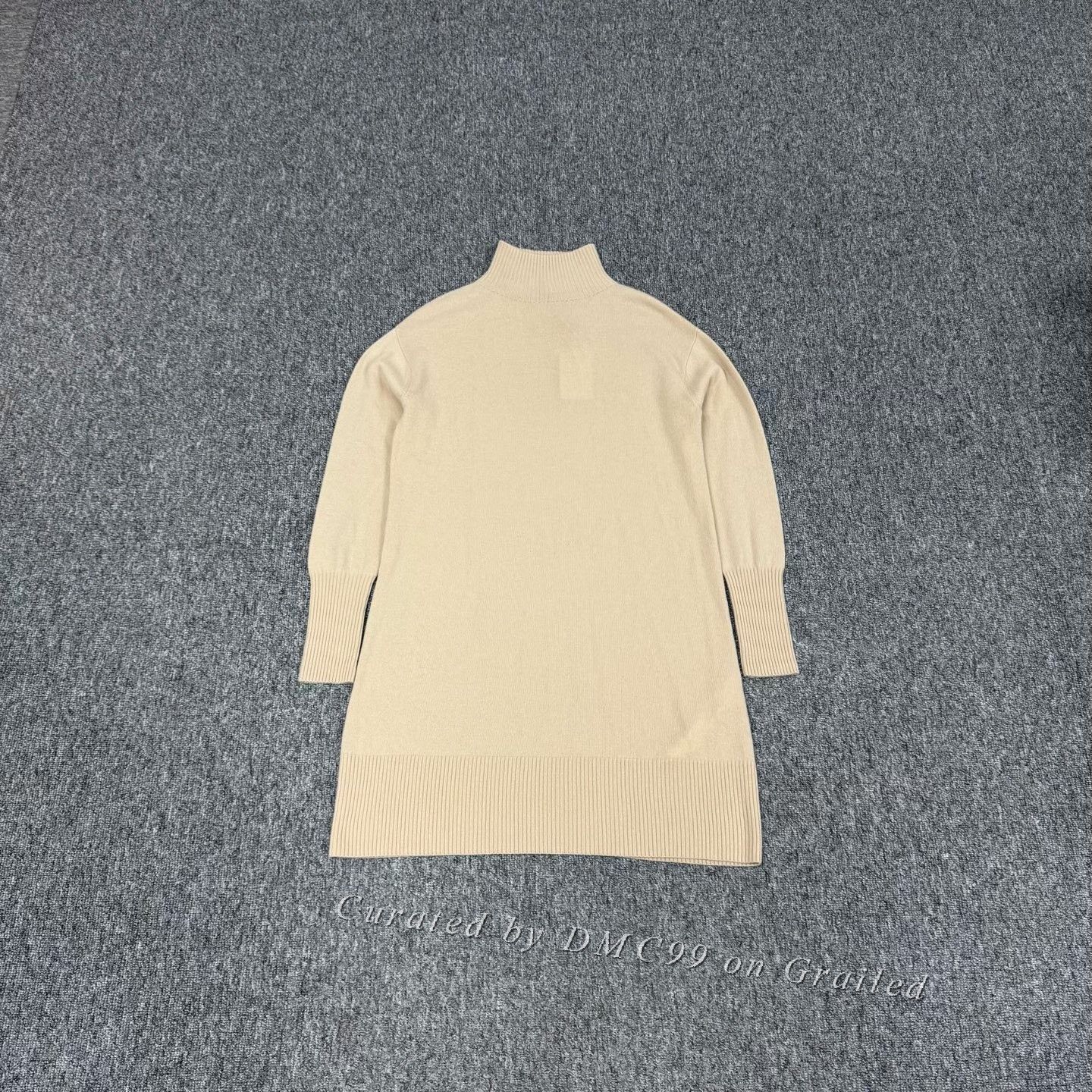 Max Mara MaxMara Beige Turtleneck Wool Knit Dress S Size S / US 4 / IT 40 - 1 Thumbnail