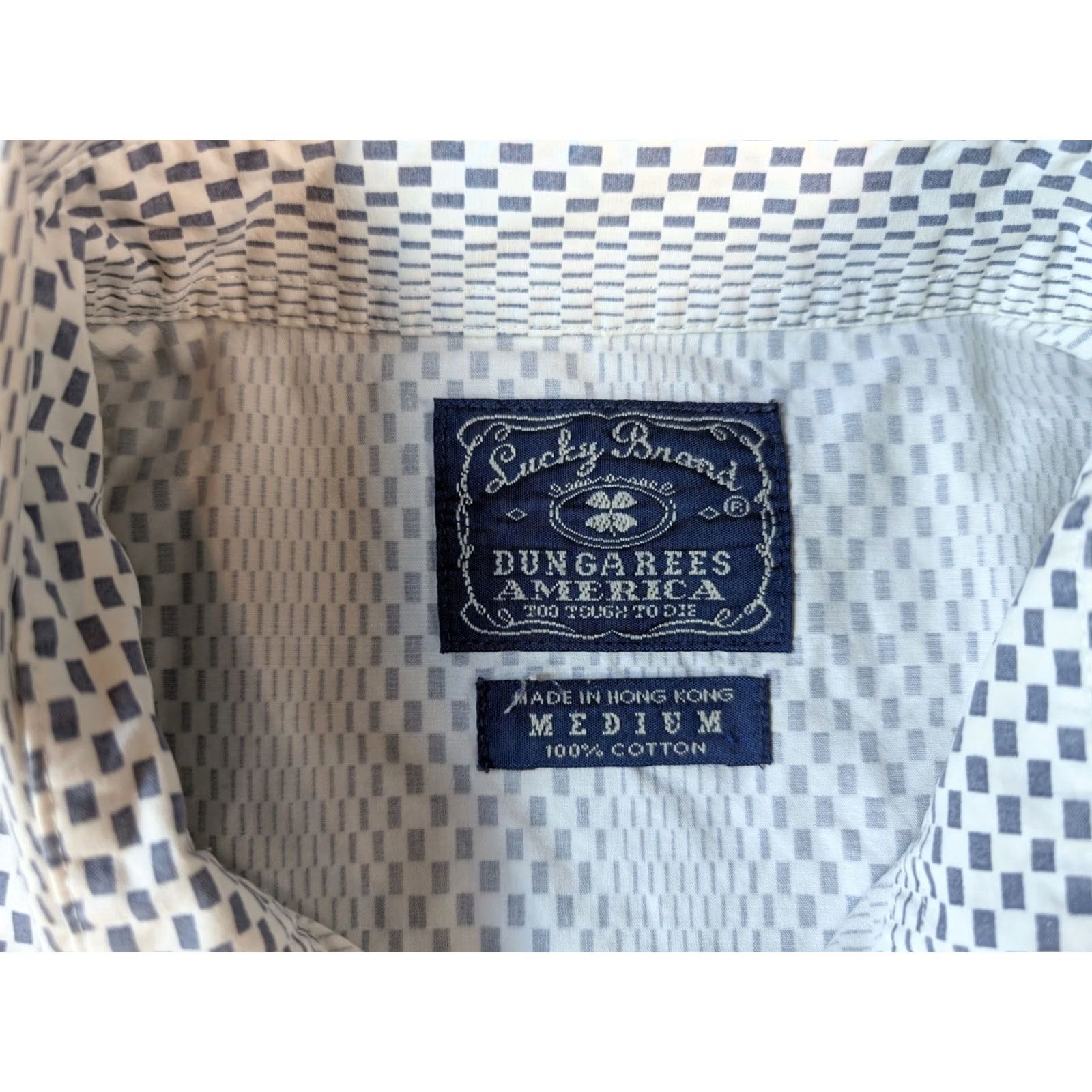 Lucky Brand Lucky Brand Western Dungarees Button-Up Shirt M Men White Plaid Long Sleeve Diamond Snaps 52in Chest Vintage: No Size US M / EU 48-50 / 2 - 3 Thumbnail