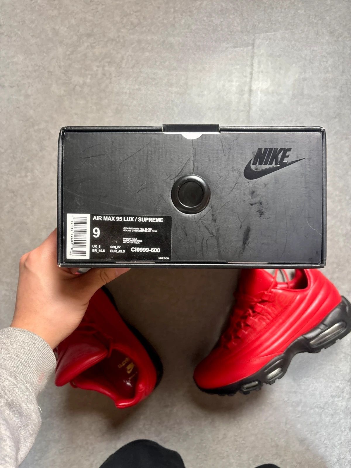 Supreme Nike Air Max 95 Lux x Supreme Red – Made in Italy Size US 9.5 / EU 42-43 - 9 Thumbnail