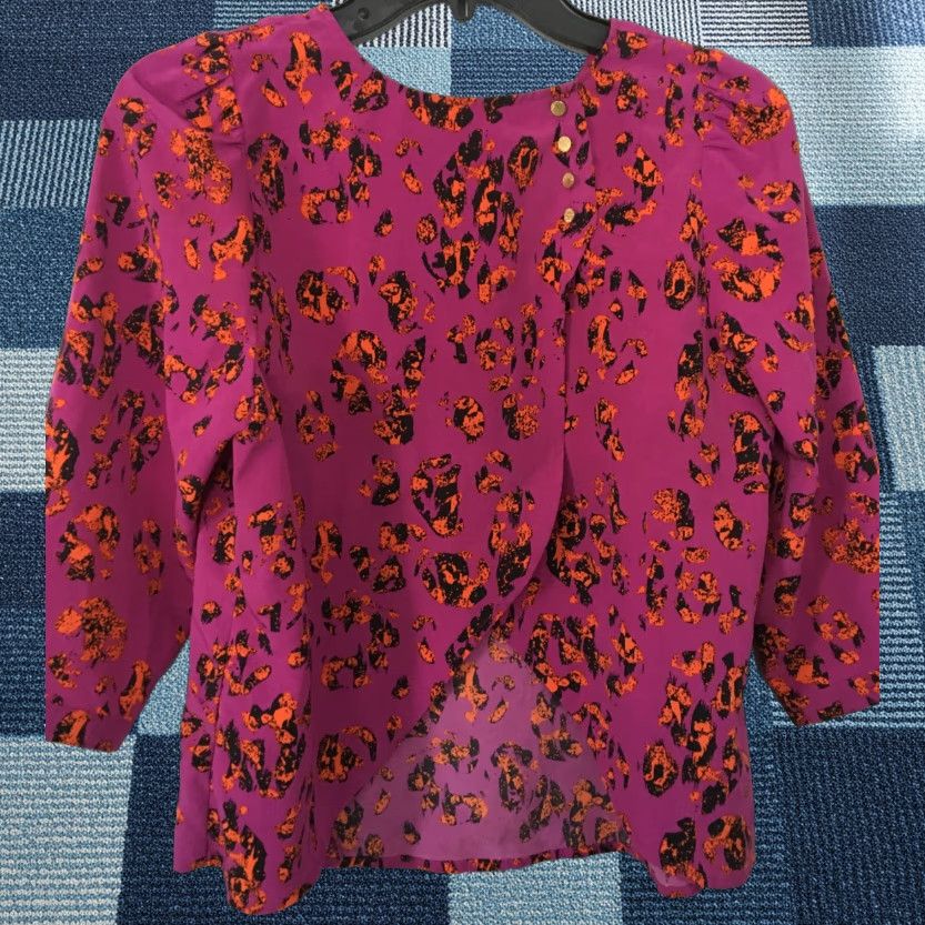 Dolce Vita Dolce Vita Blouse XS Multicolor Animal Print Open Back 3/4 Sleeve Womens Shirt Size XS Size XS / US 0-2 / IT 36-38 - 1 Thumbnail