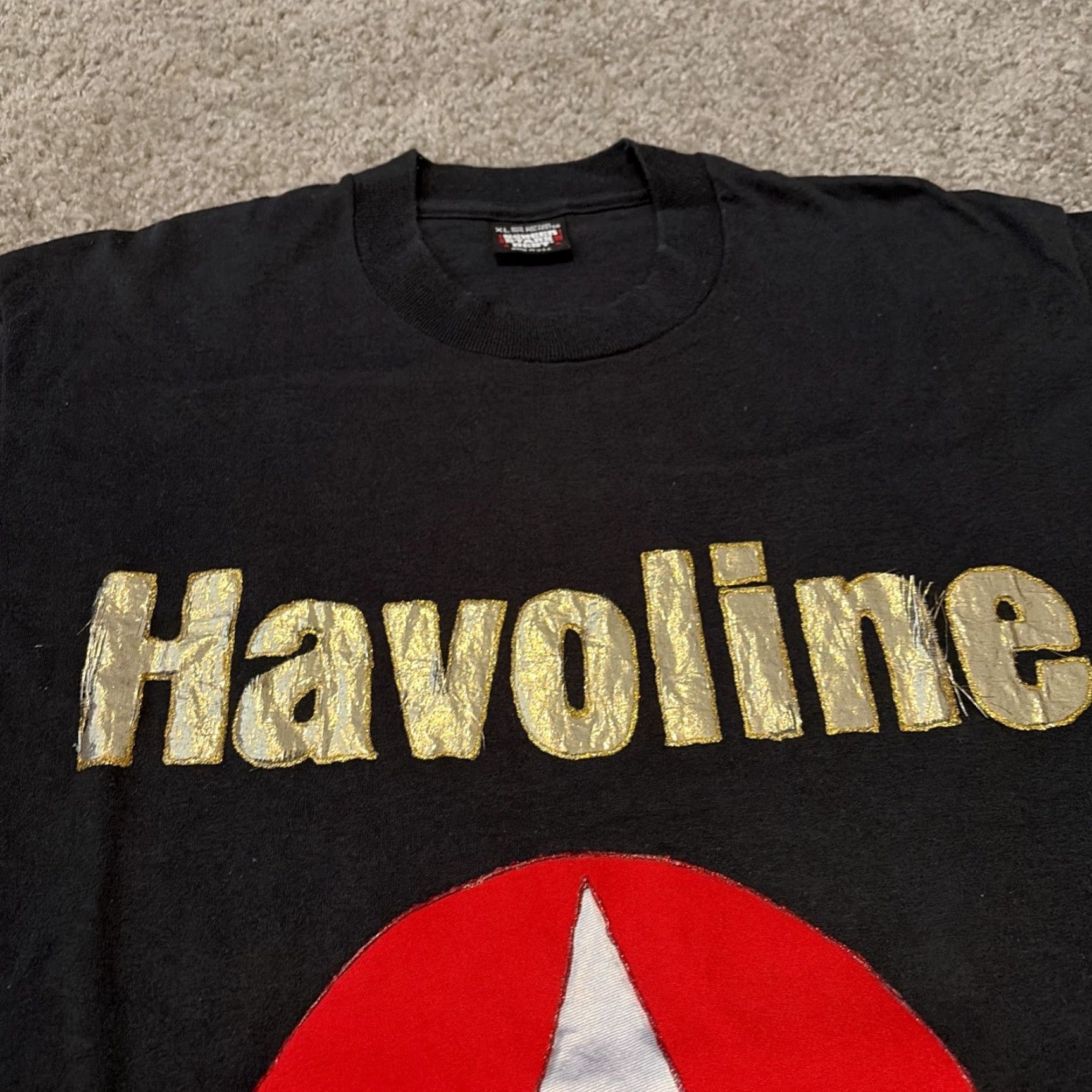 Vintage VINTAGE Havoline Racing Davey Allison NASCAR Black Gold Glitter T-Shirt XL Screen Stars Men T-Shirt 80s Size US XL / EU 56 / 4 - 5 Thumbnail