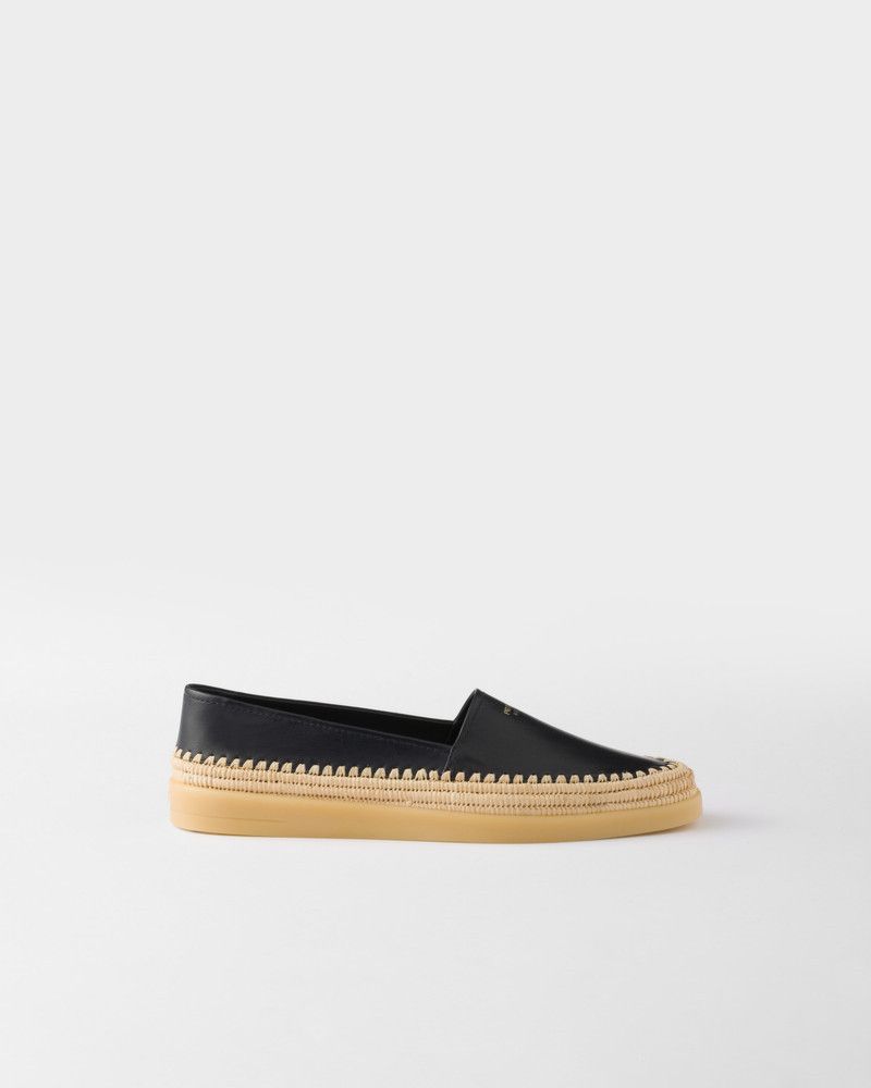 Prada o1w1db10526 Nappa Leather Espadrilles in Black Size US 9 / EU 42 - 1 Thumbnail