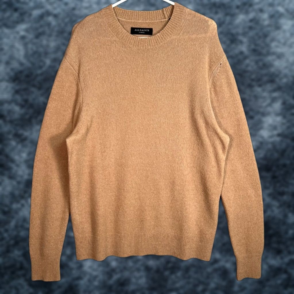 Allsaints VINTAGE Allsaints XS Tan Crewneck Sweater Wool Blend Long Sleeves Soft Knit Pullover Men Size XS / US 0-2 / IT 36-38 - 1 Thumbnail