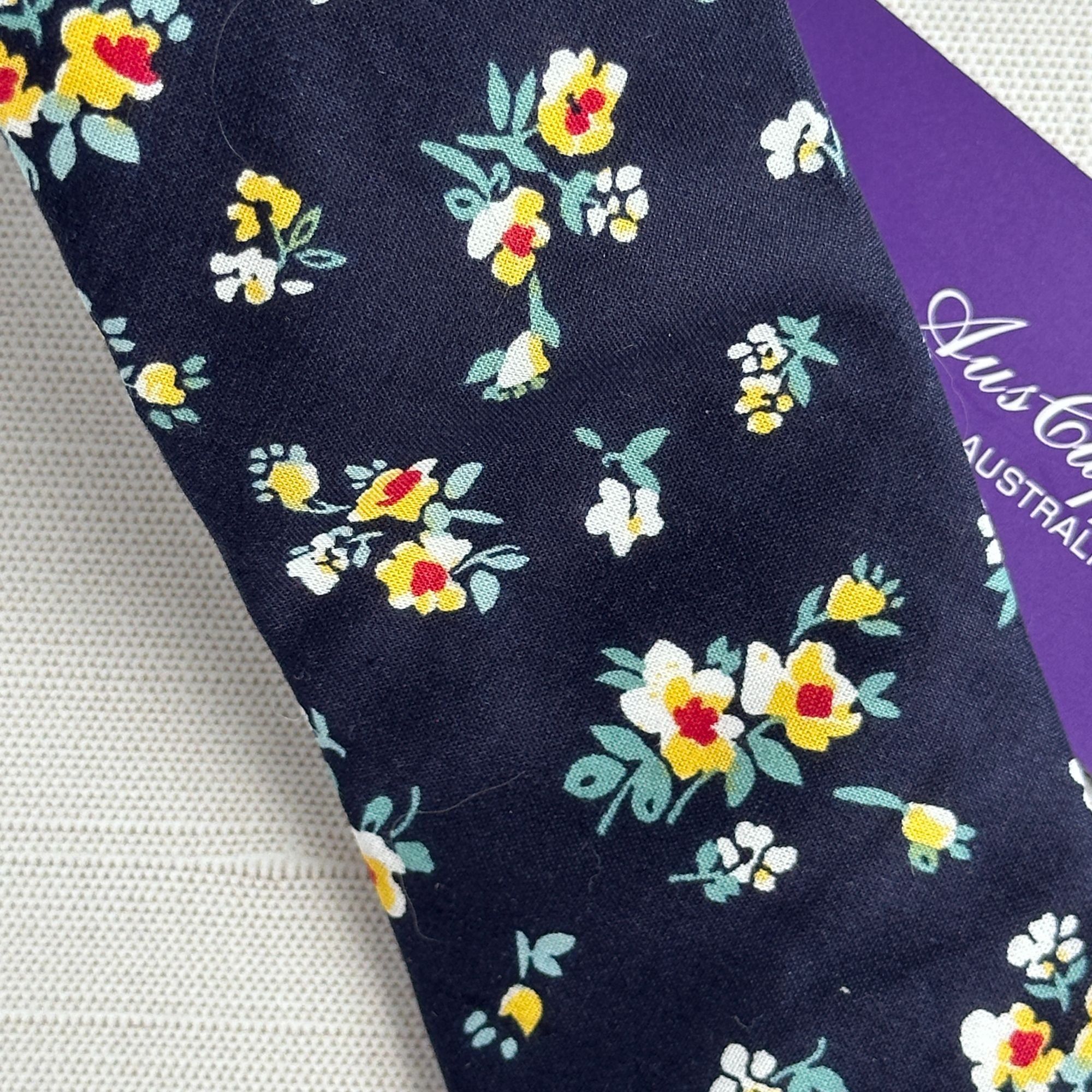 Other AusCufflinks Men’s Tie NWT Navy Cotton Floral Print Handmade Size ONE SIZE - 11 Thumbnail