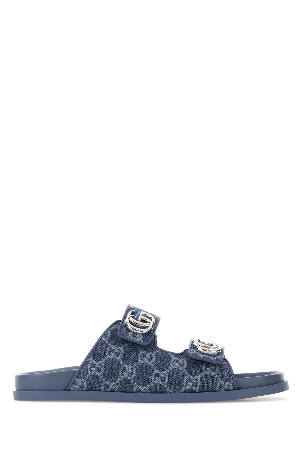 Gucci Printed Denim Slippers Size US 6.5 / IT 36.5 - 1 Thumbnail