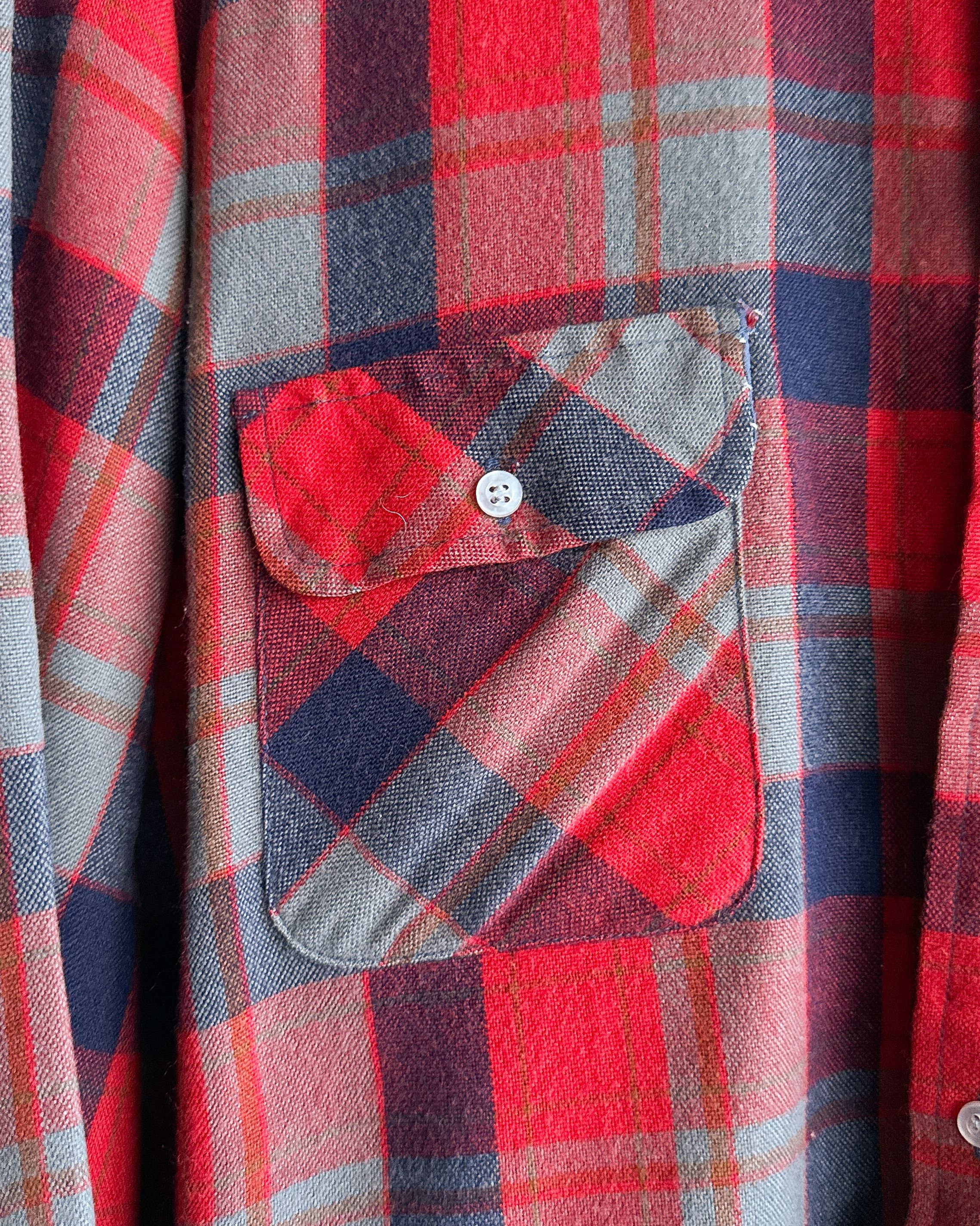 Vintage Vintage 1980s Back Packer Red Plaid Flannel Shirt XL Acrylic Size US XL / EU 56 / 4 - 3 Thumbnail