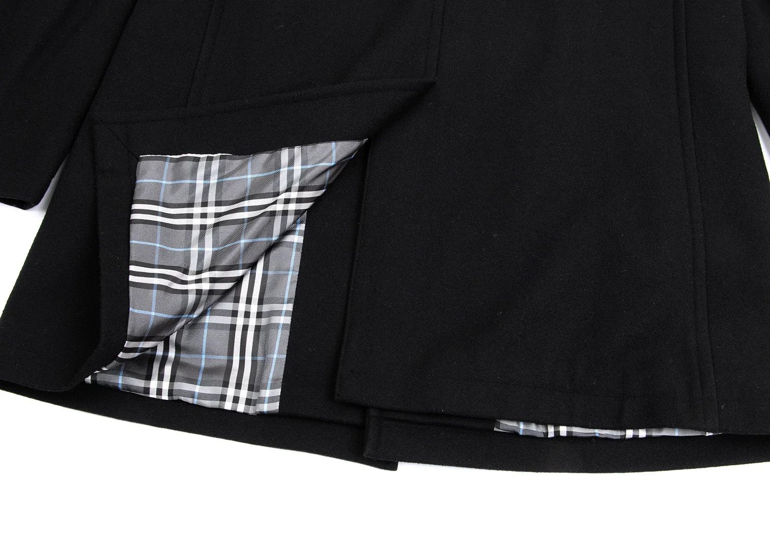 Burberry Cashmere Blend Wool Nylon Melton Half Coat in Black, L Size US XXS / EU 40 - 15 Thumbnail