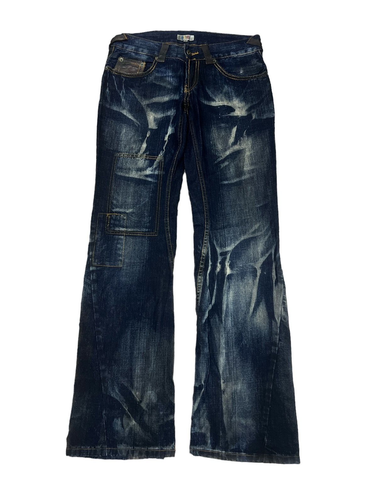 Japanese Brand × Vintage FLARED🔥SICK‼️UNKNOWN DISTRESSED DENIM PANT Size US 29 - 1 Thumbnail